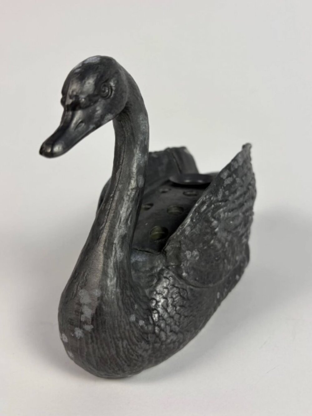 Vintage 1980s Petite Choses Swan Candle Holder | Heavy Die Cast Metal Swan Flowe - Picture 10 of 12